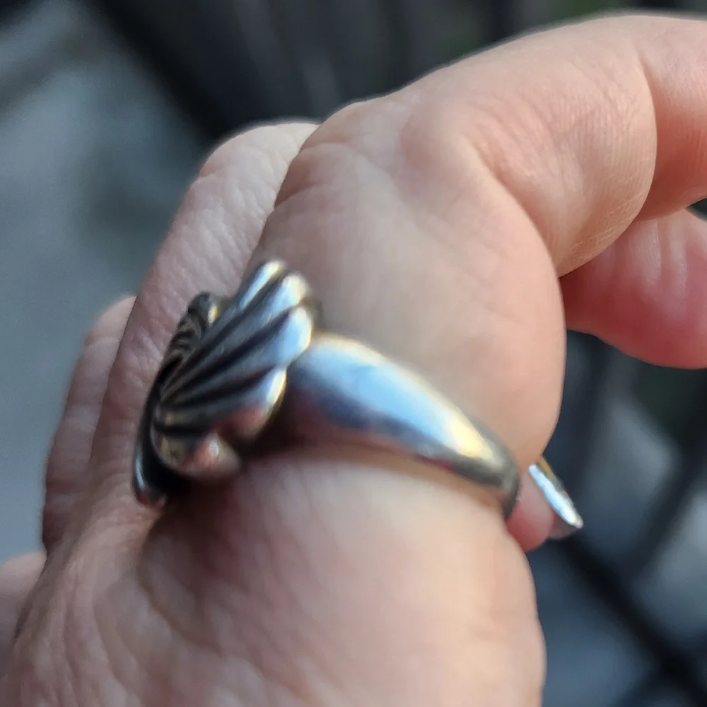 Handmade Sterling Silver 925 Swirl Whirlwind Fireworks Ring Sz 9.5 - Picture 3 of 8